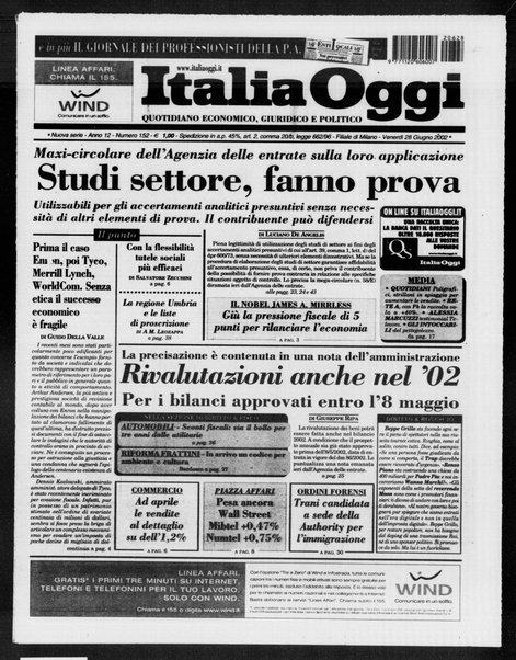 Italia oggi : quotidiano di economia finanza e politica